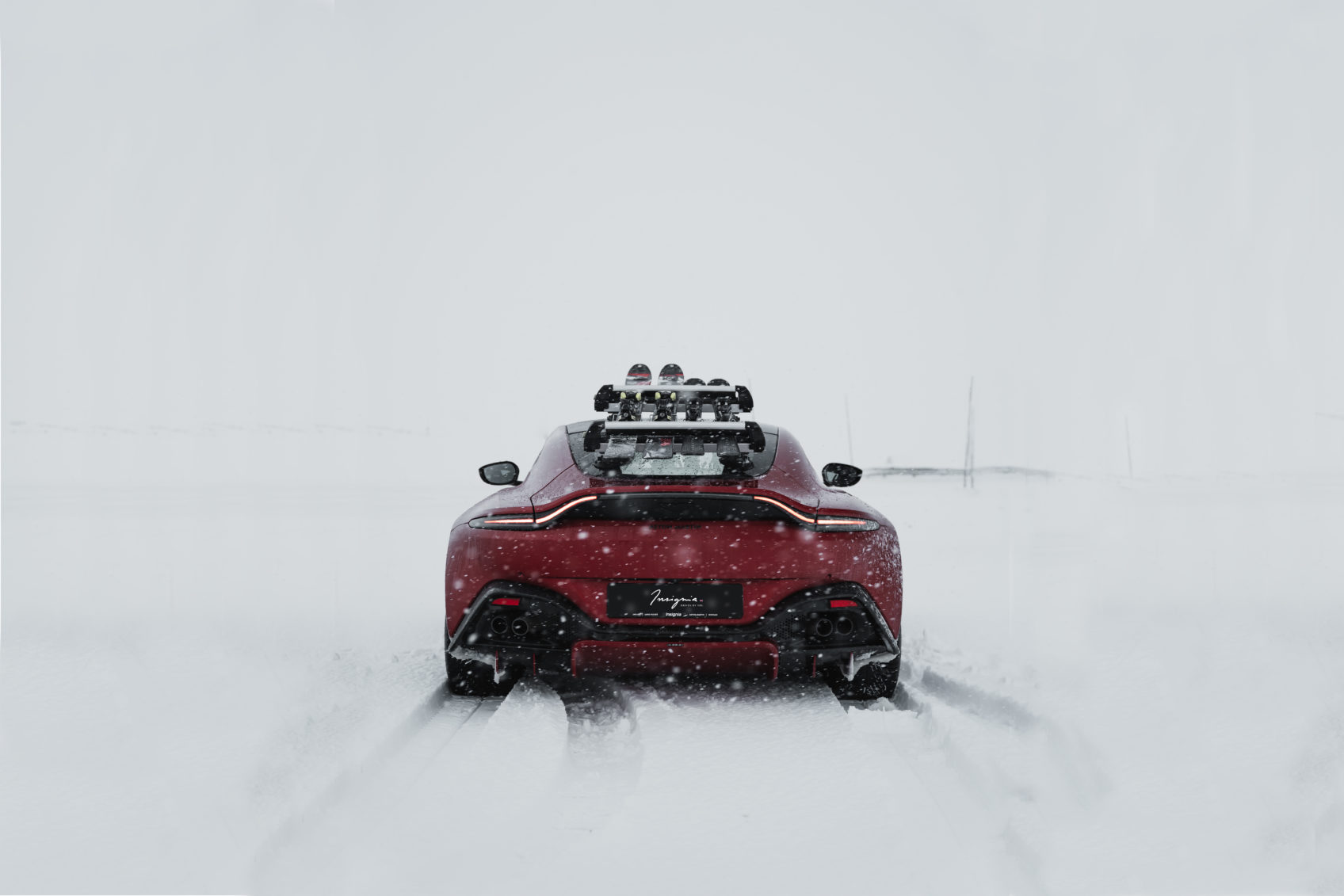Picture of Aston Martin in snow